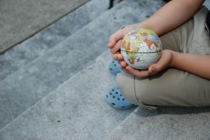 world in child's hands